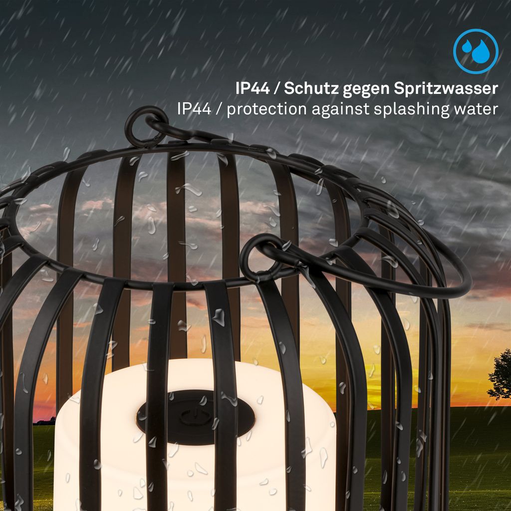 Akku LED Tischleuchte. schwarz-gold. 1xLED/2W 6