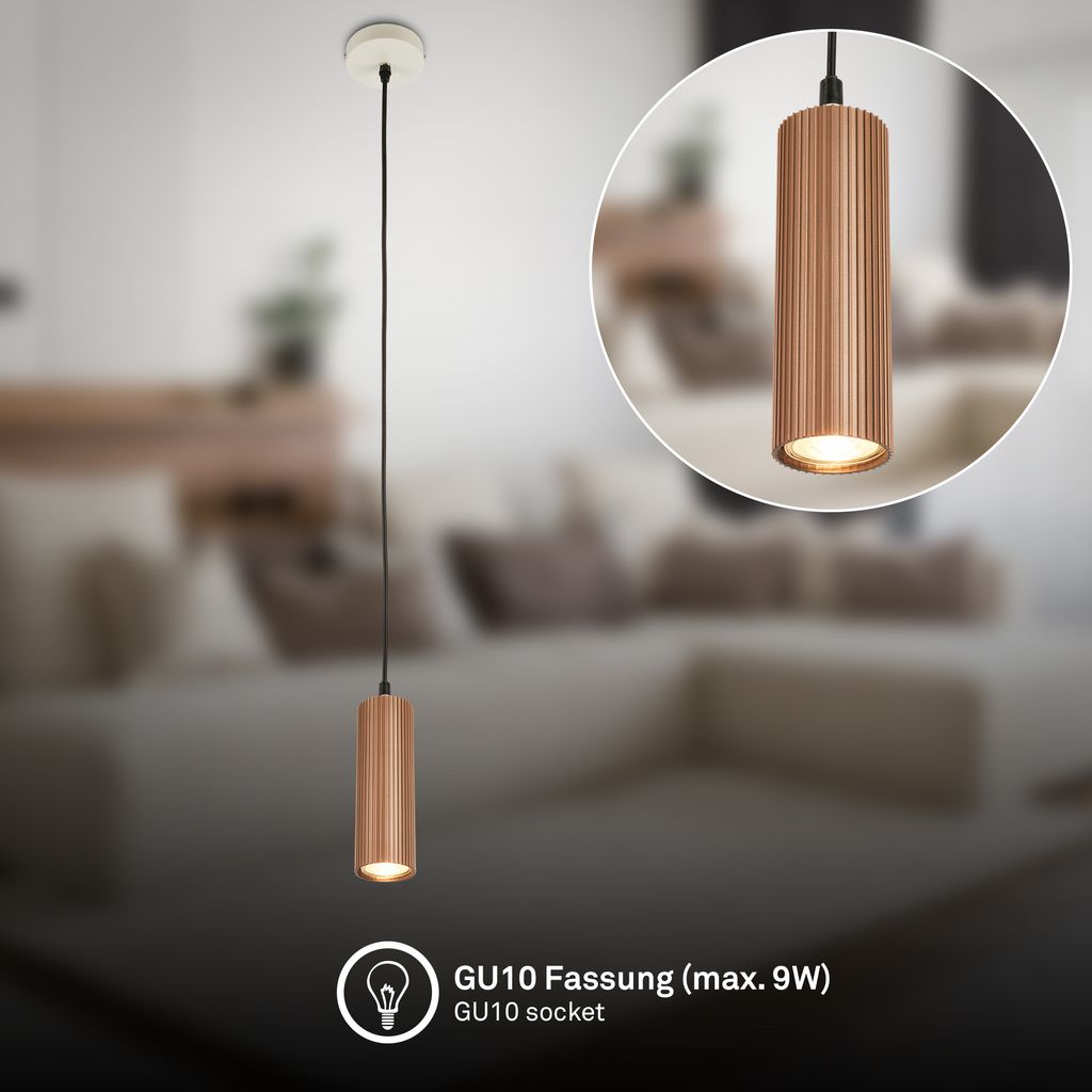 Ida Pendelleuchte - GU10 Fassung, max. 9W, Höhenverstellbar, Coffee-Warm Grey