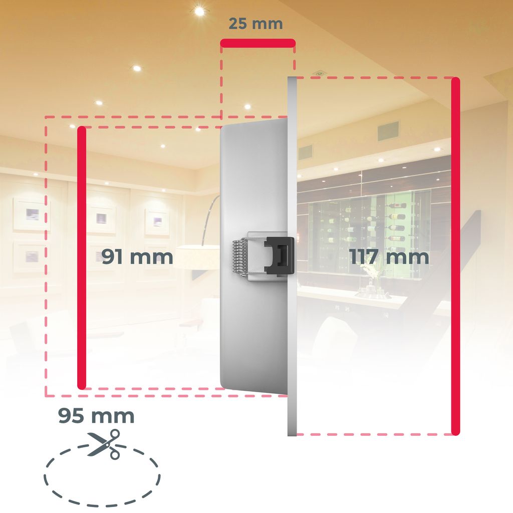 Einbaustrahler 95mm 6er Set - 230V, 6W, 510lm, LED, IP44, warmweiß, weiß