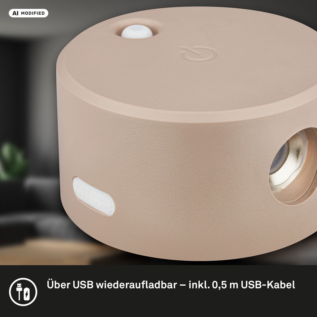 Briloner Tari Wandleuchte Kabellos ohne Bohren, Dimmbar, CCT, Magnetisch, Beige