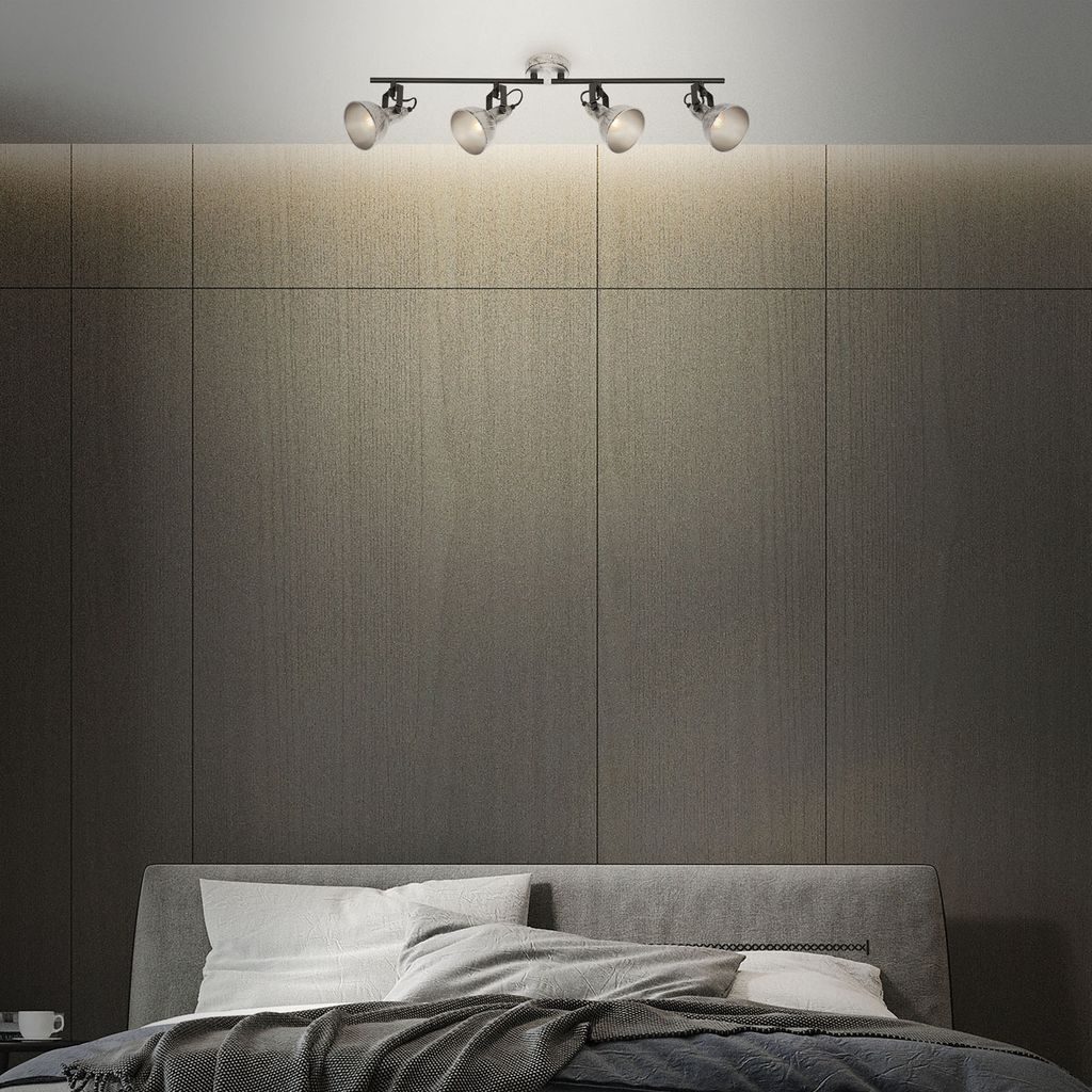 Deckenleuchte Spotleuchte 4x E14 40W schwenk- & drehbar Antik-silber Briloner 3