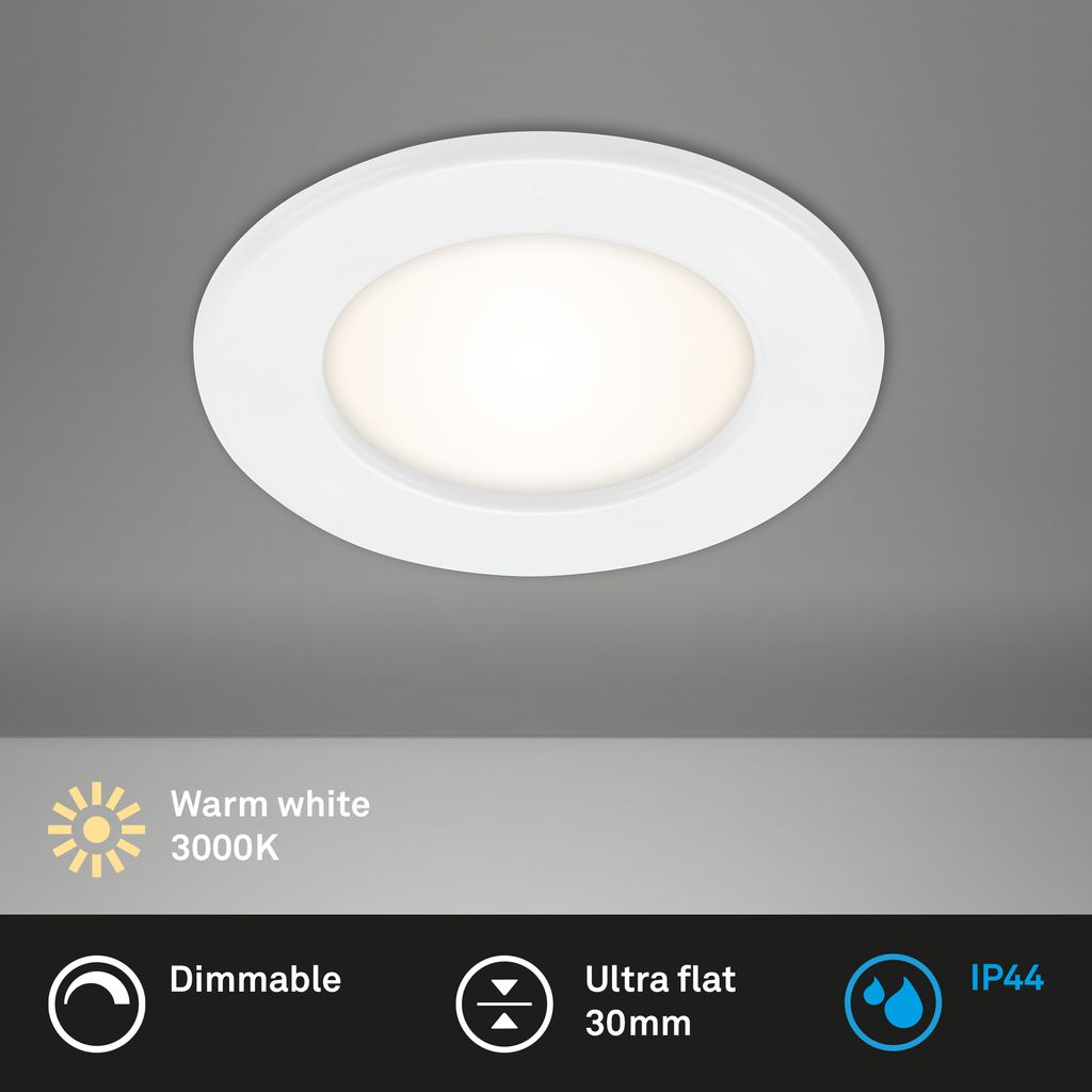 LED Einbauleuchte, Ø 11,5 cm, LED-Modul, 6W, 600 lm, weiß