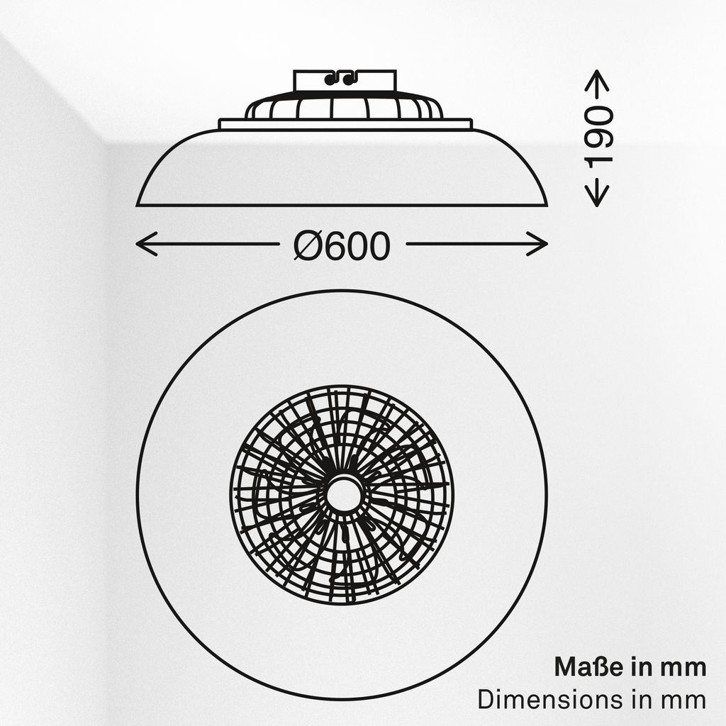 Windora Deckenventilator mit Beleuchtung - 36,5W, 3900lm, 5 Geschwindkeiten, CCT, Dimmbar, Schwarz, Weiß