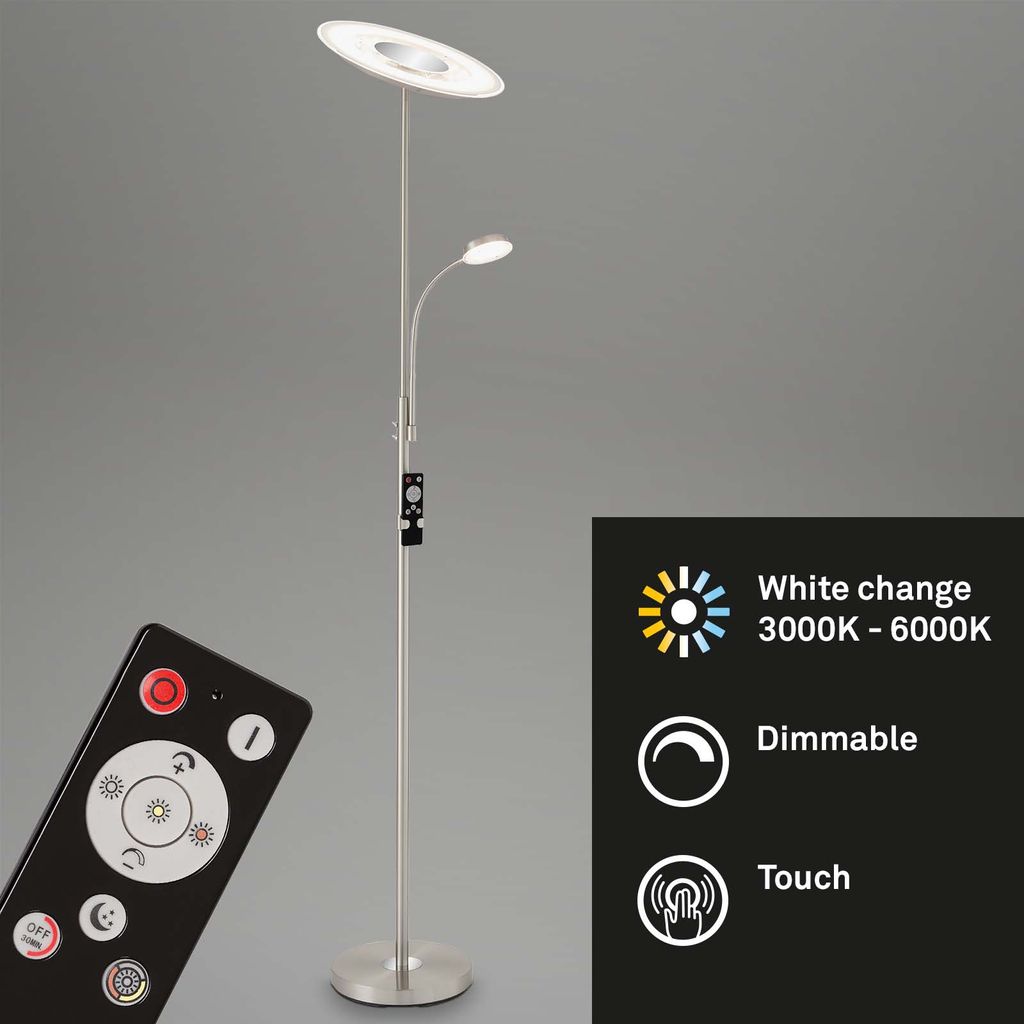 LED Fluter mit Lesearm, Nachtlicht, Timer, Schalter, Dimmbar