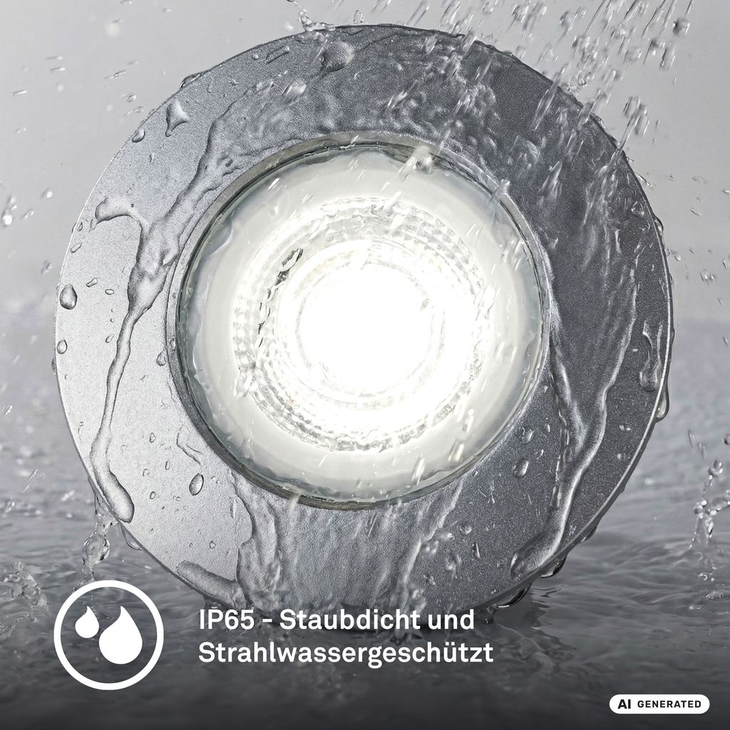 Dimara LED Einbaustrahler 68mm 3er Set - 230V, 4,9W, 460lm, CTS Schalter, IP65, Chrom-matt