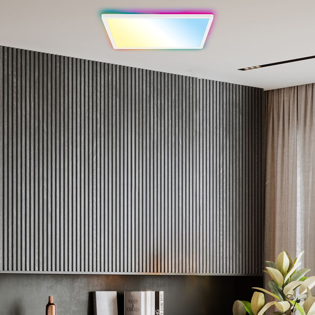 LED Panel 42x42 cm - 22W, 3000lm, dimmbar, Fernbedienung, CCT, RGB, weiß