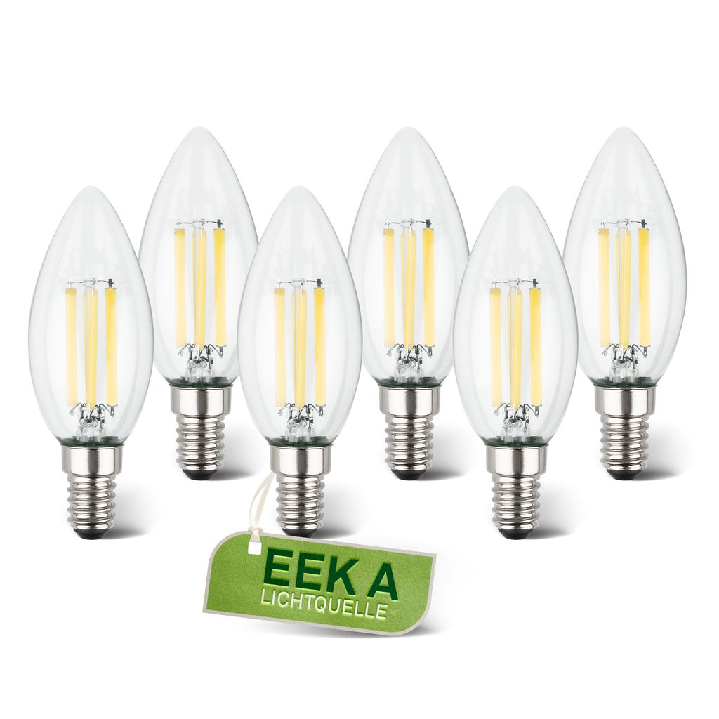 6er Set Bulb A LED Leuchtmittel EEK A - 2,5W, 525lm, E14 Fassung, Warmweiß