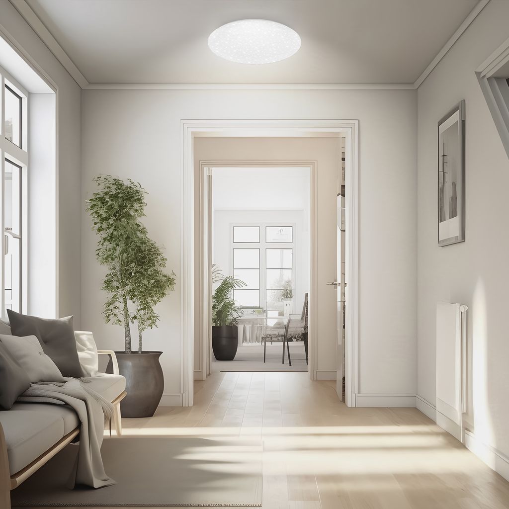 Lumenia Deckenleuchte Ø38 cm - 24,5W, 3000lm, LED, Sternenhimmel, Dimmbar, Weiß
