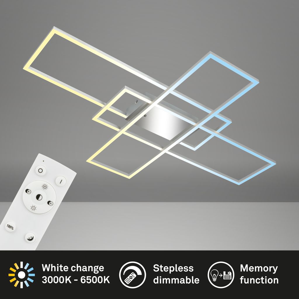 Roami LED Deckenlampe, Dimmbar, Fernbedienung, CCT Funktion, Chrom-Alu