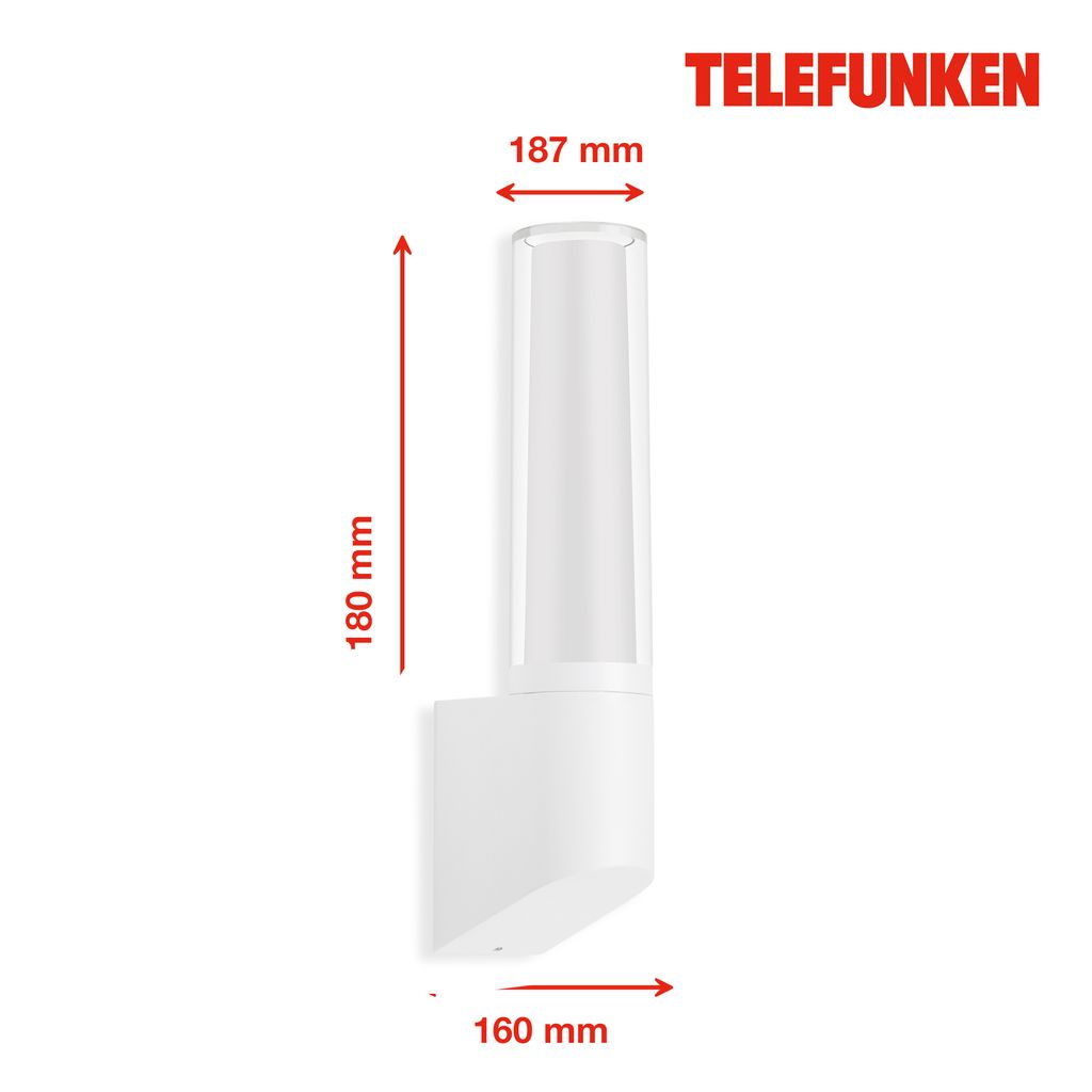 TELEFUNKEN LED Außenleuchte 33,2 cm 8W 850lm weiß
