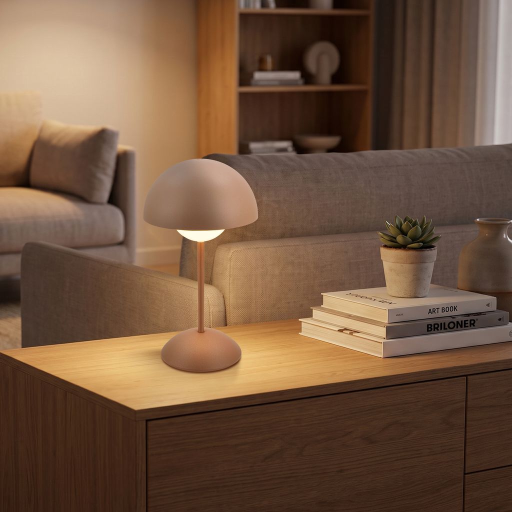 Kugle Tischlampe - 3W, 250lm, Kabellos, LED, Dimmbar, Touch, Warmweiß, Coffee