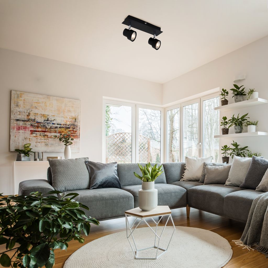 LED Deckenstrahler ? Spots dreh- / schwenkbar, 2 x 5W, Warmweiß, GU10, Schwarz
