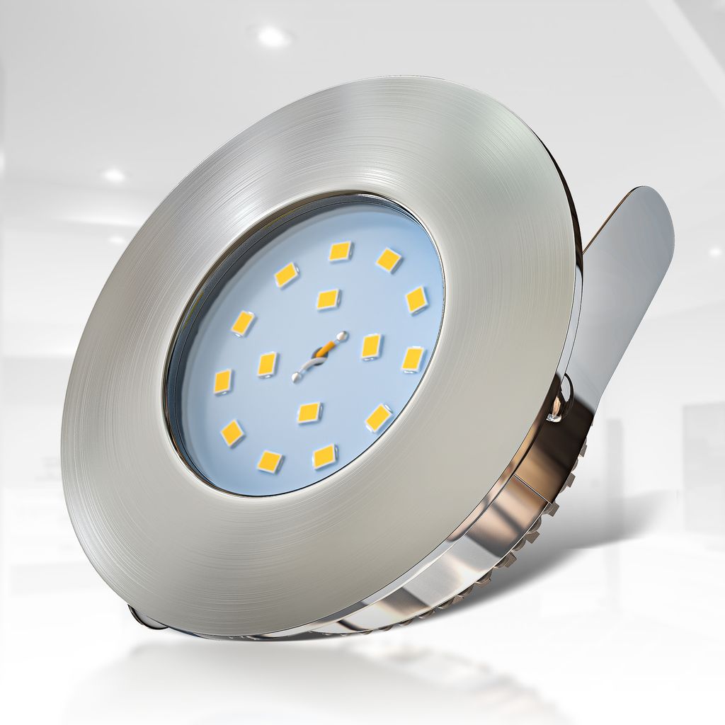 LED Einbauleuchten-Set, matt-nickel, 6xLED-Modul/4,8W