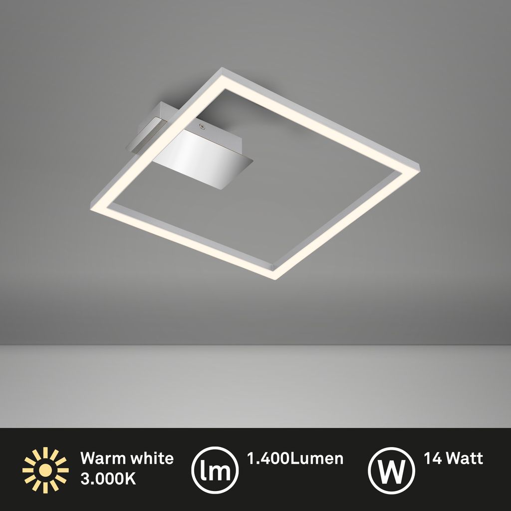 LED Deckenleuchte, 26,5 cm, 14W, 400lm, chrom-matt