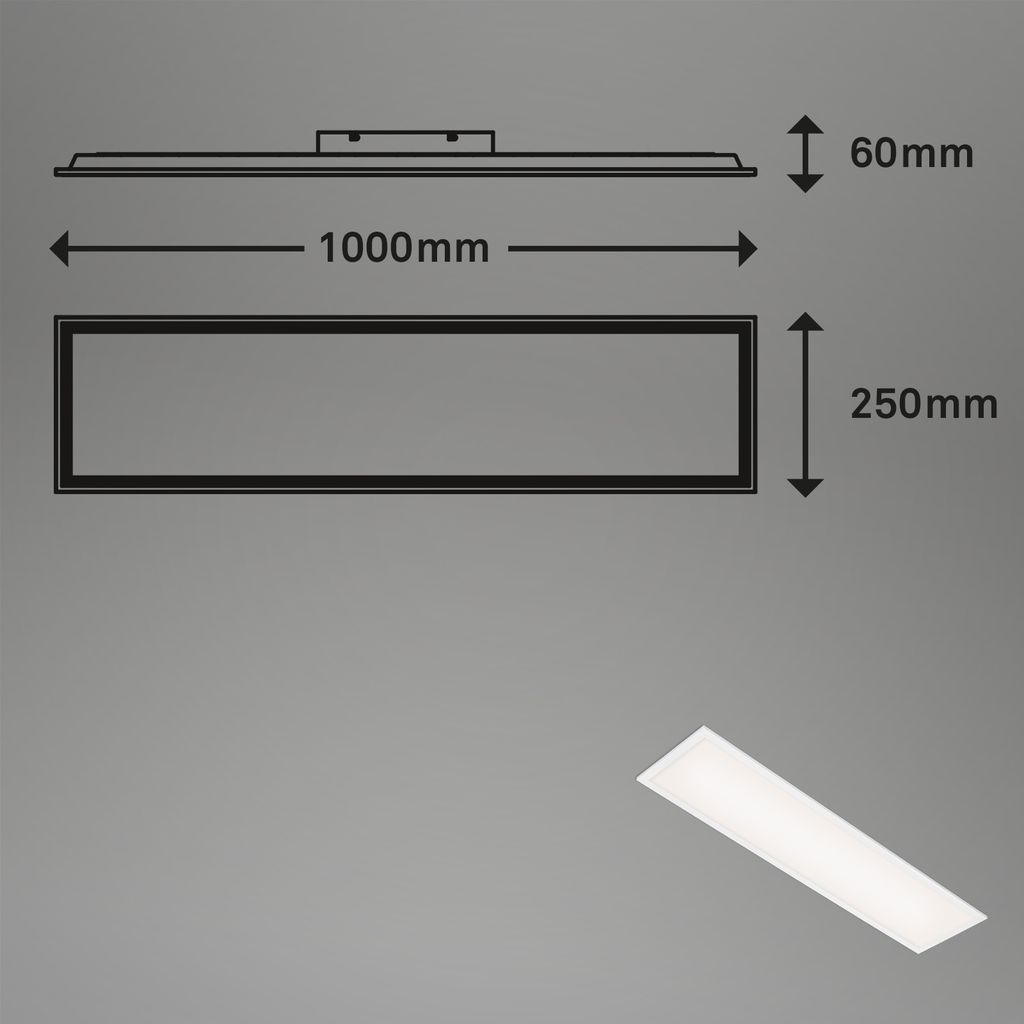 Simple LED Panel, neutral white light, rectangular form, 22W, white