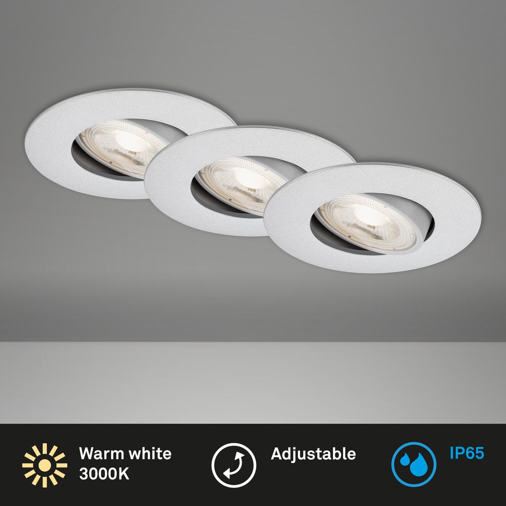 LED Einbauleuchte 4,4 cm 3x 4,9 Watt 480lm chrom