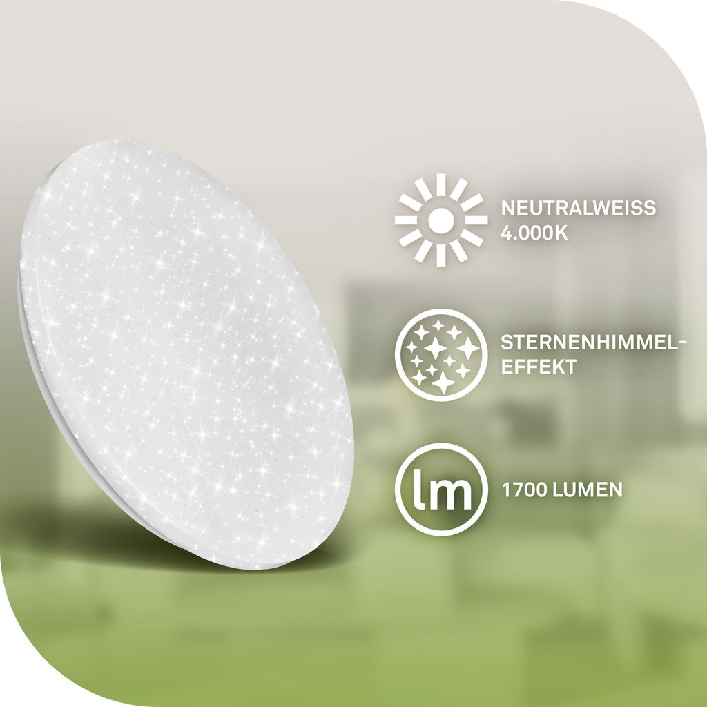 Vipe A Deckenlampe Ø29 cm - mit EEK A Lichtquelle*, Neutralweiß, Sternenhimmel, Weiß