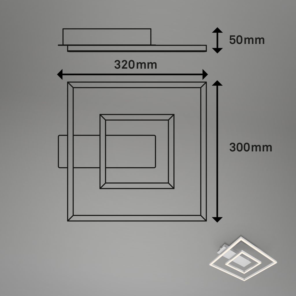 LED Deckenleuchte, 32 cm, 22W, 100lm, Aluminium