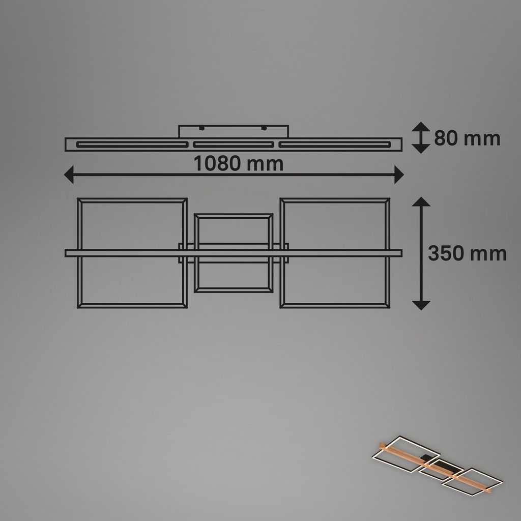 LED Deckenlampe Holz LED Deckenleuchte Wohnzimmer Dimmbar Schlafzimmer Flur 7