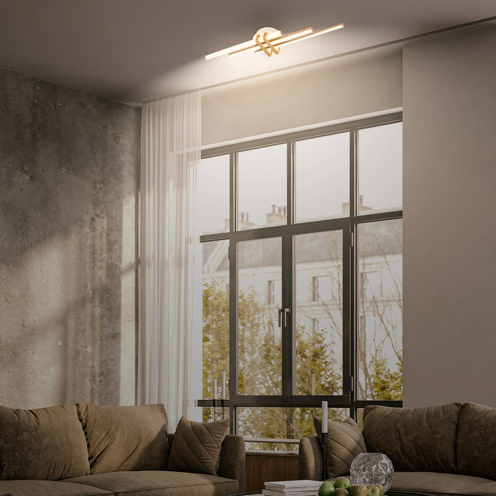 Tinka Deckenleuchte 78x16 cm - 21W, 2400lm, LED, Warmweiß, Coffee