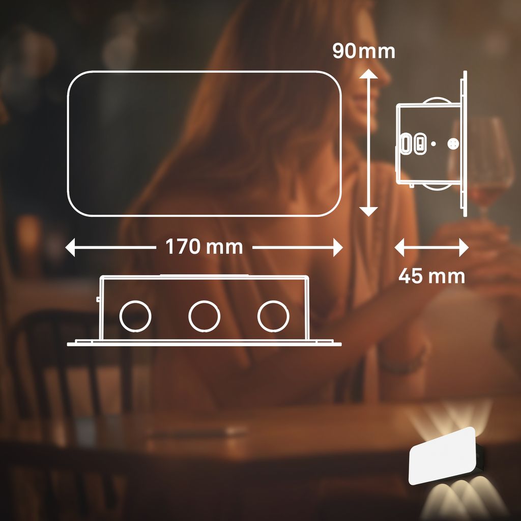 Briloner Meluna LED Wandlampe Akku, Dimmbar, Touch, Weiß