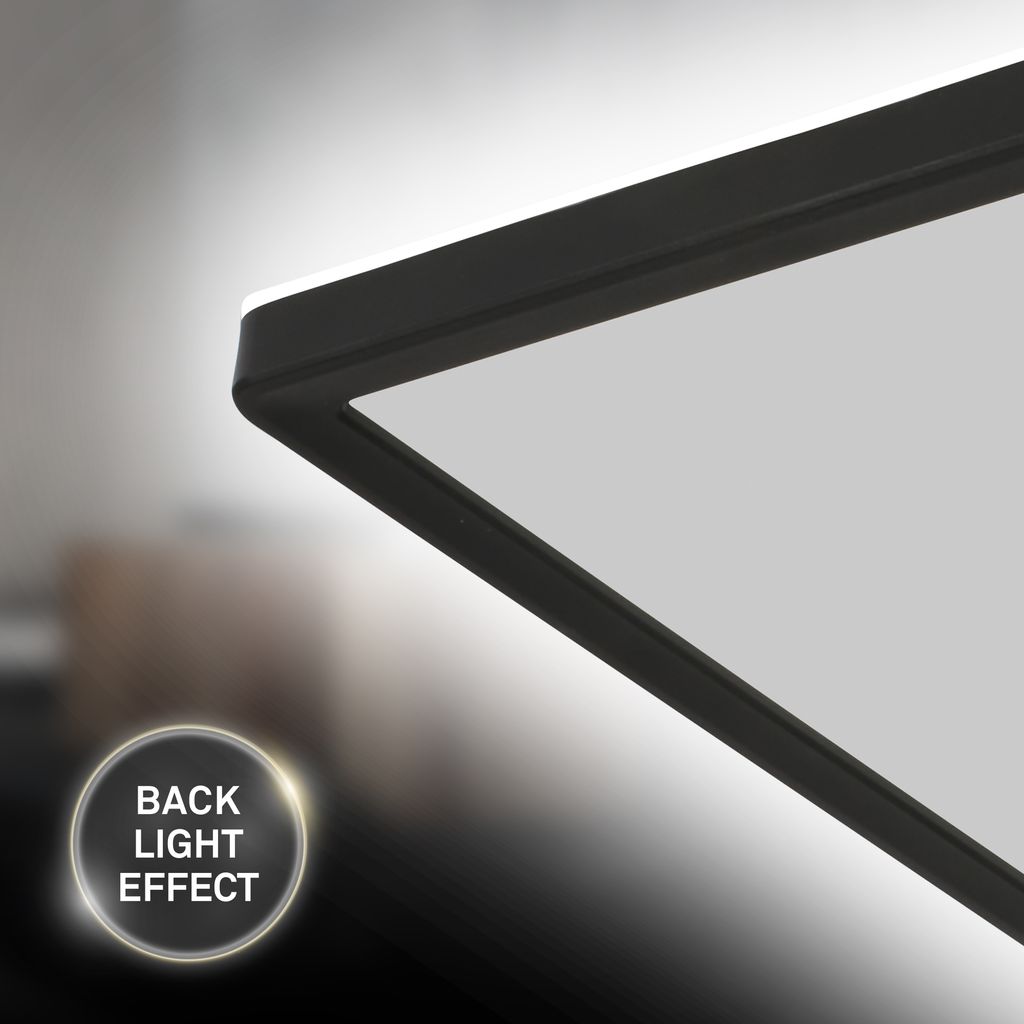 Briloner Deckenlampe LED Panel Ultra Flach Backlighteffekt Schwarz 3