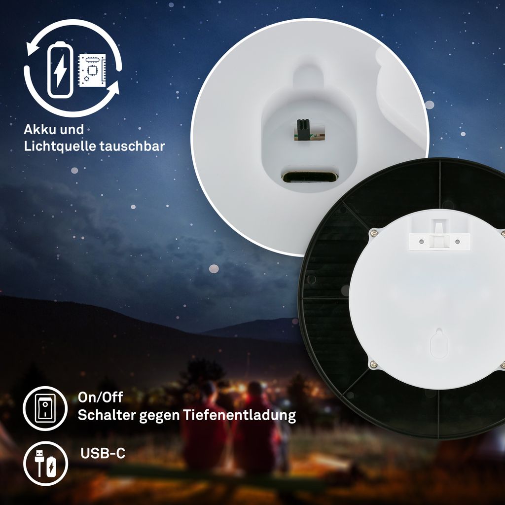Briloner Aurora LED Wandlampe Akku, IP54, Dimmbar, Touch, Schwarz