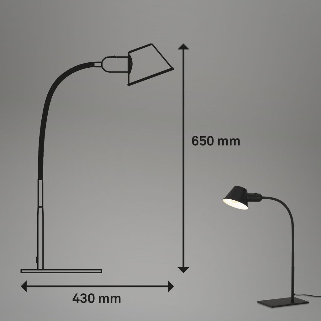 Lampada da tavolo 65 cm 1x exkl. E27 10W nero