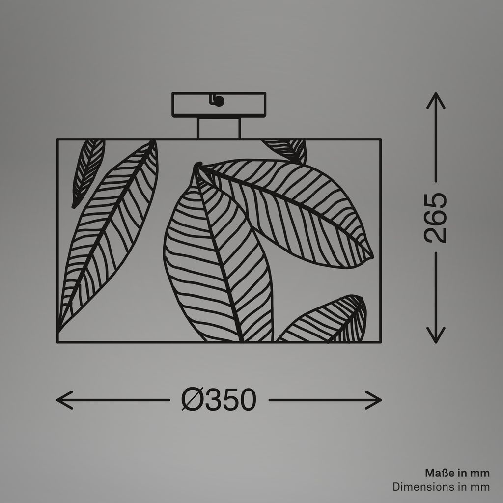 Briloner Mata Deckenlampe. Blätterdekor. Boho-Stil. E27 Fassung. Caffefarben. Ø35 x 28 cm 7