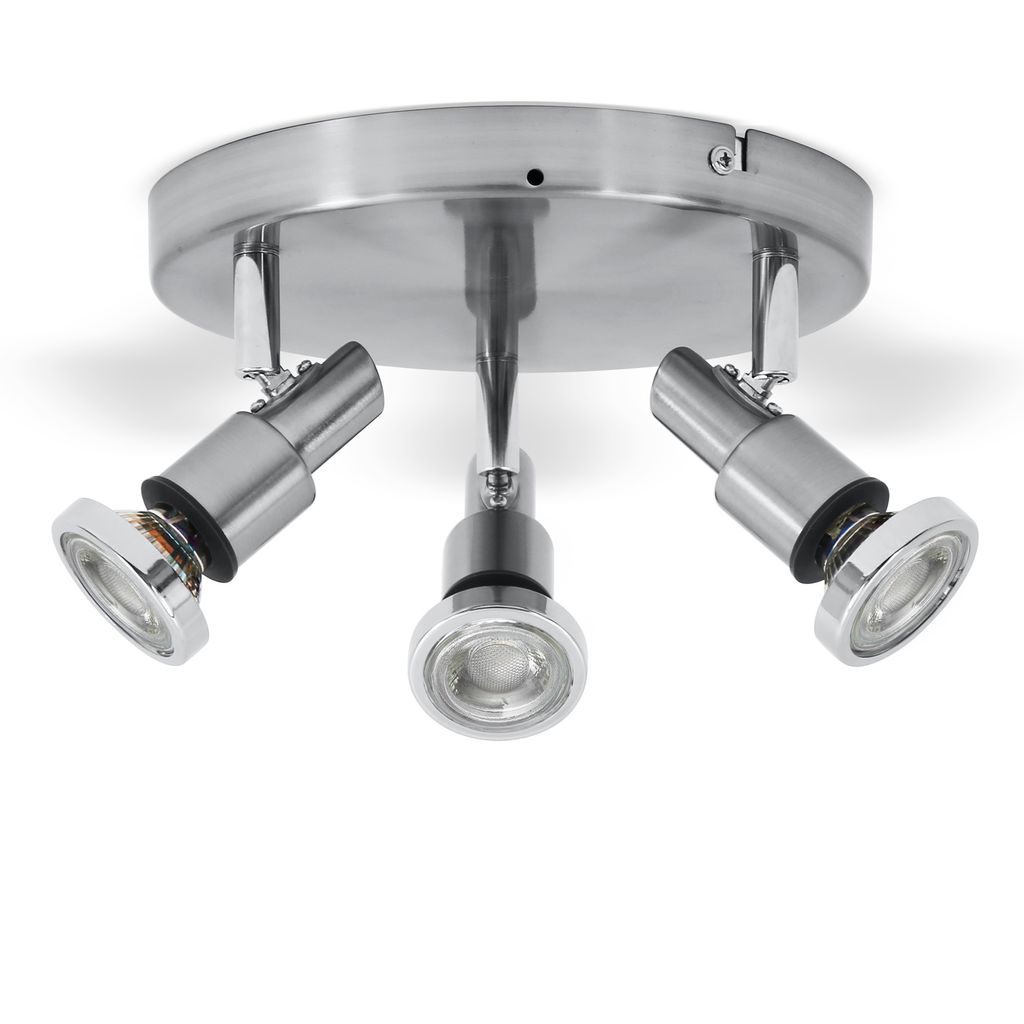 B.K.Licht LED Bathroom Ceiling Light, IP44 Splash Water Proof, 5W LED GU10 Bulbs Included, Warm White 3000K, rotatable and swiveling Spots, Modern Ceiling Light Fitting, Ø 8,2 in, 230V