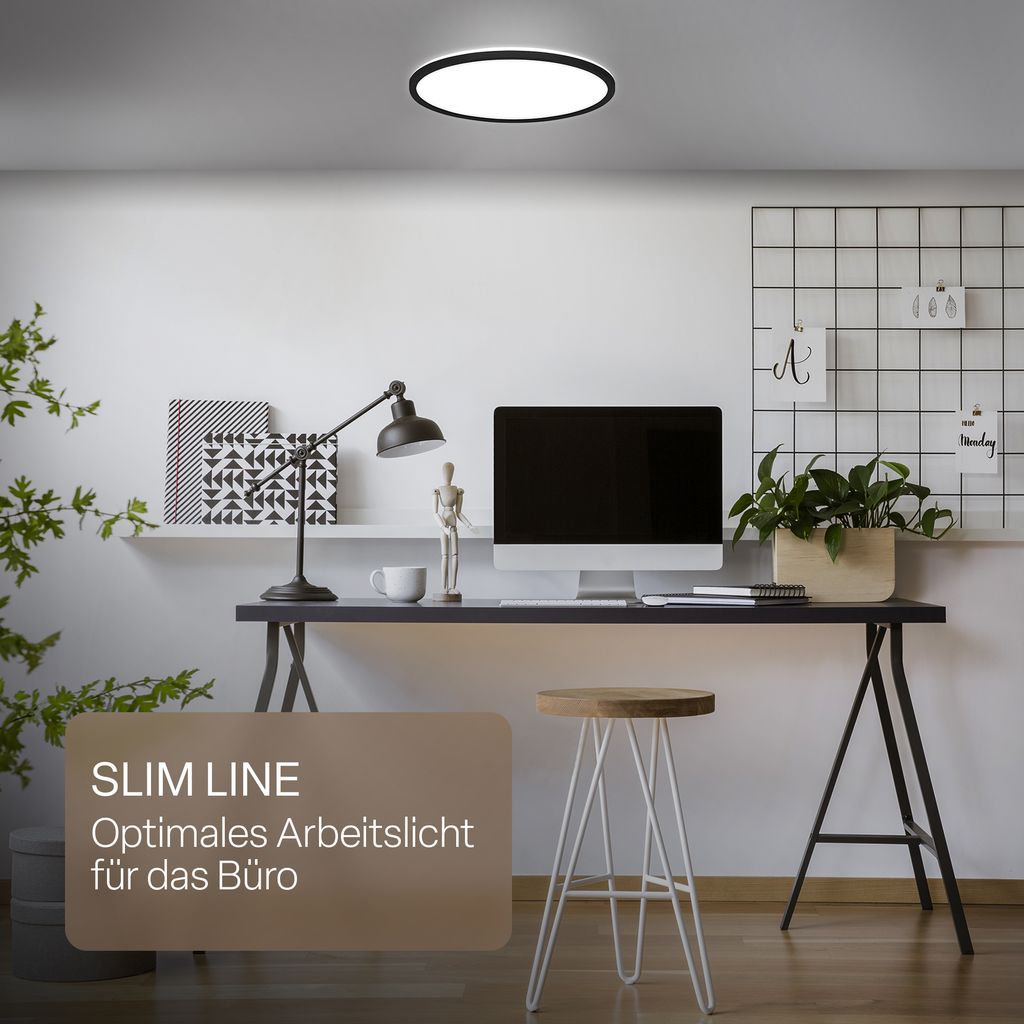 LED Deckenlampe LED Panel Deckenleuchte Flach IP44 Neutralweiß Indirektes Licht 9