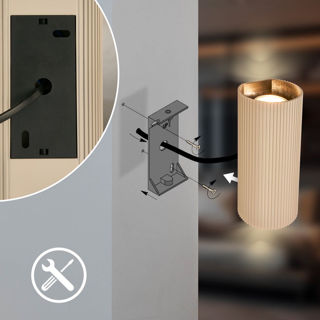 Ida Wandleuchte - Up/Downlight, GU10 Fassung, max. 9W, Beige