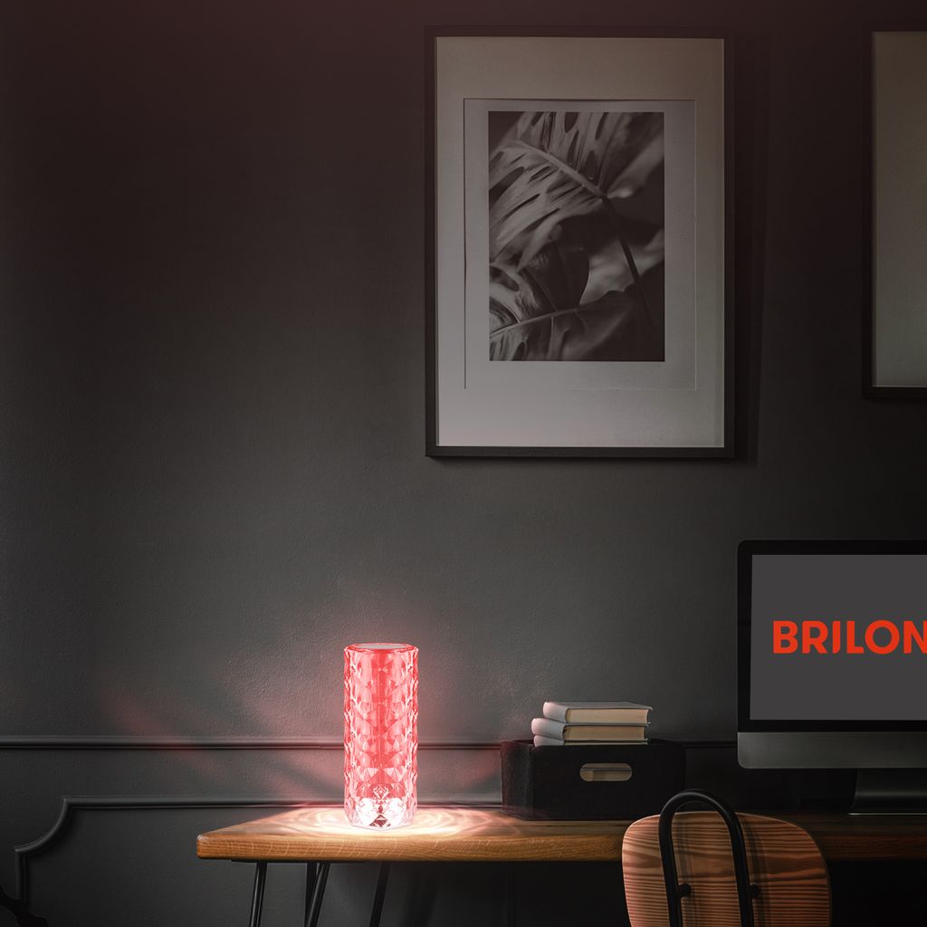 Battery RGB-LED table light. crystal optics. trans 7