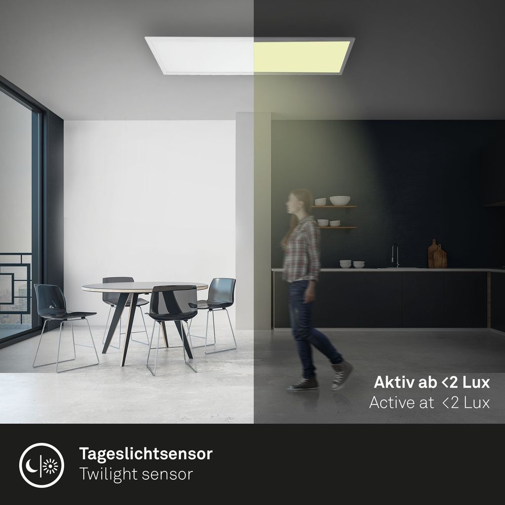 LED Panel Deckenleuchte Bewegeungsmelder ultraflach 38W weiß 4000K Briloner 3
