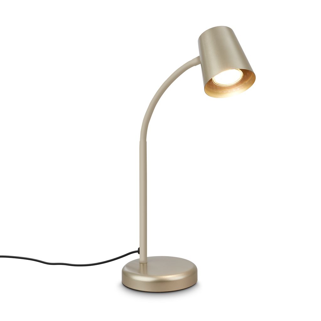 Briloner Skriva Tischlampe - Schwenkbar, Schalter, GU10 Fassung, max. 9W, Satin-Metallic