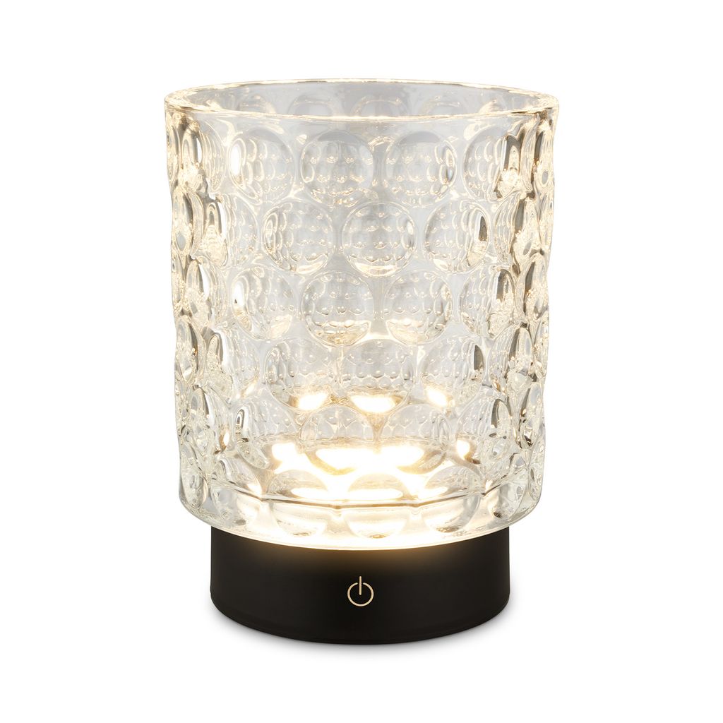 Briloner Sunora LED Tischlampe kabellos IP44, Dimmbar, Touch, Klar