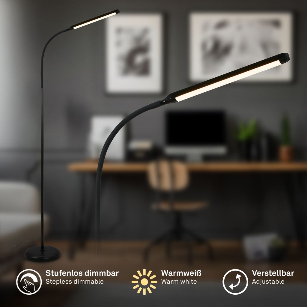 LED Stehlampe LED Stehleuchte Standleuchte Dimmbar Touch Warmweiß Schwenkbar 2