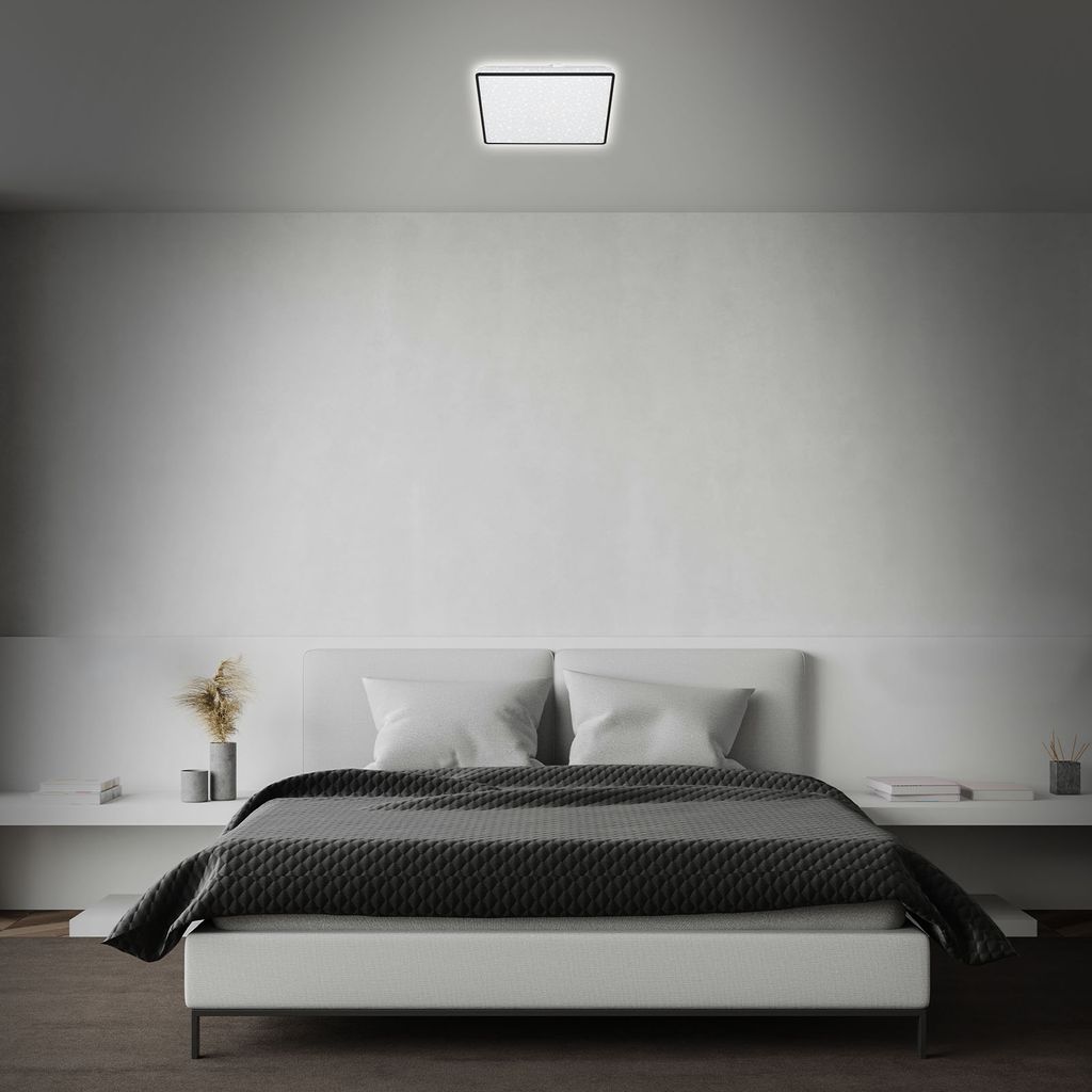 LED-Deckenleuchte, 27 cm, LED-Platine, 15 W, 1800 lm, schwarz