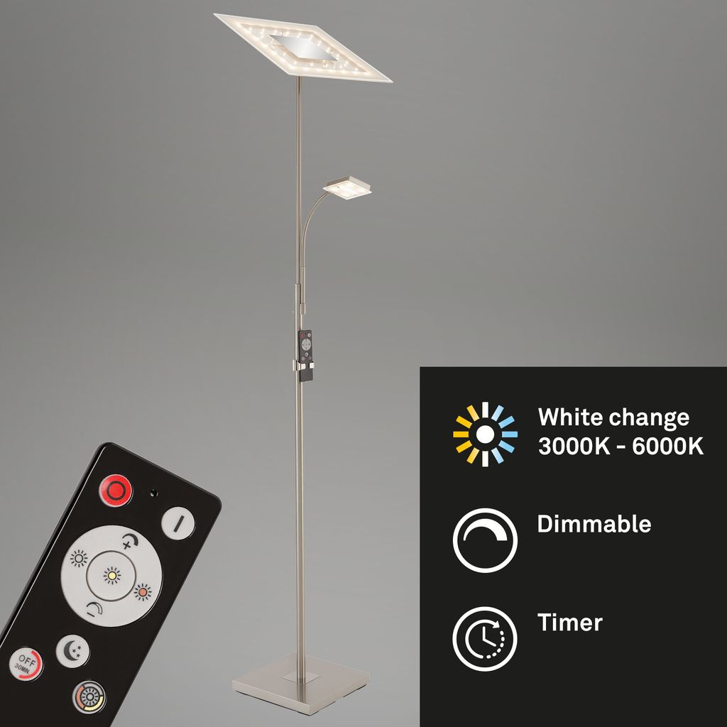 LED Fluter mit Lesearm, Nachtlicht, Timer, Dimmbar, Schalter