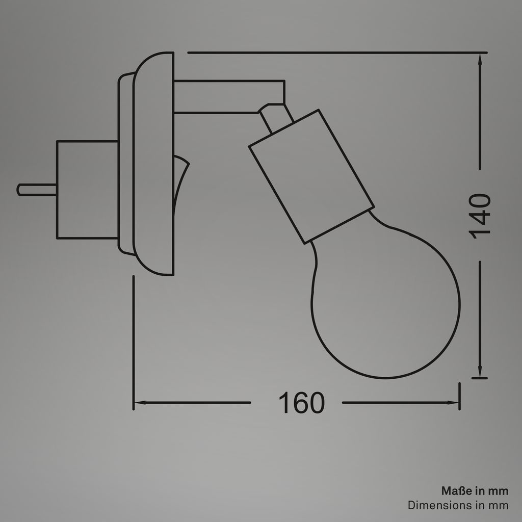Batita Wandlampe - mit Schalter, Schwenkbar, Retro, E27 Fassung, Beige
