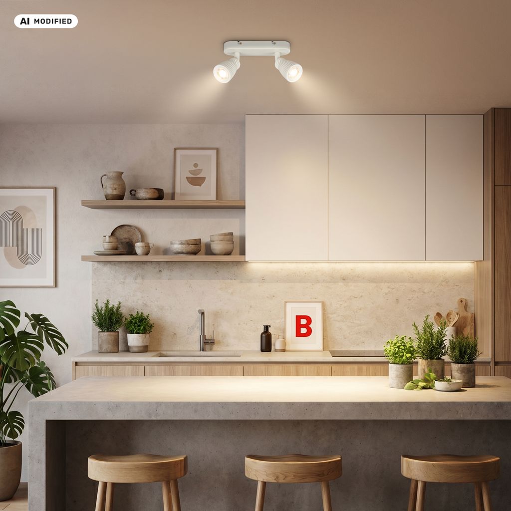 Riff Ceiling Spotlight 20 cm - 7W, 800lm, LED, Adjustable, Off-White