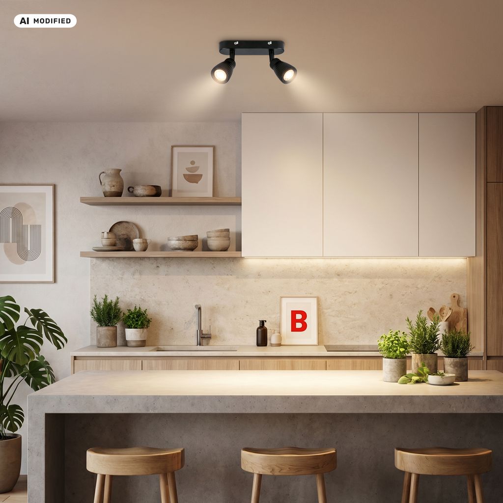 Riff Deckenstrahler 20 cm - 7W, 800lm, LED, Schwenkbar, Schwarz