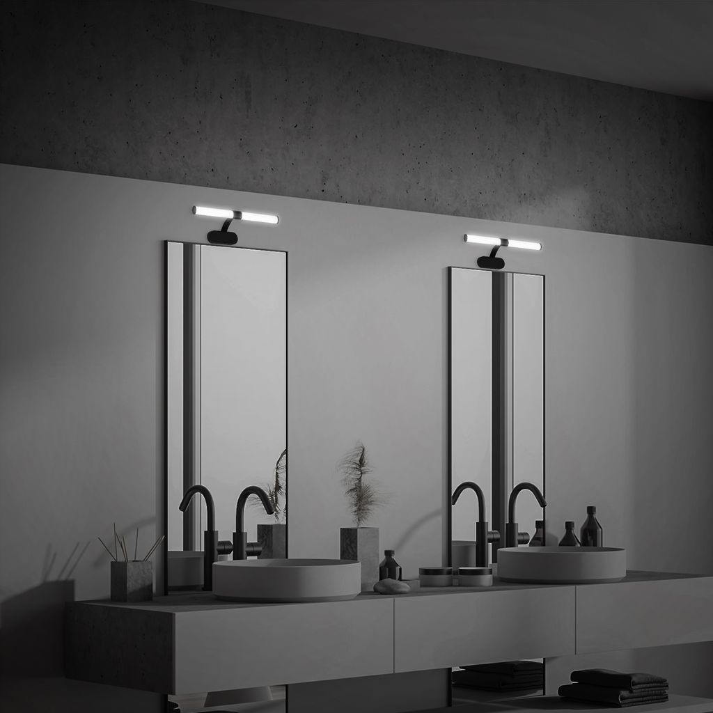 LED Spiegelleuchte 40 cm 4000 Kelvin 6 Watt 720lm schwarz Briloner 6