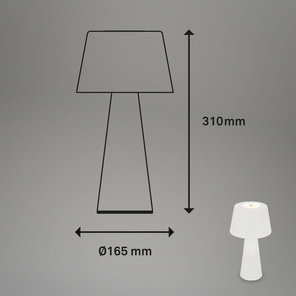 LED Akku-Tischleuchte Ø16,5 cm 3,5W 400lm weiß