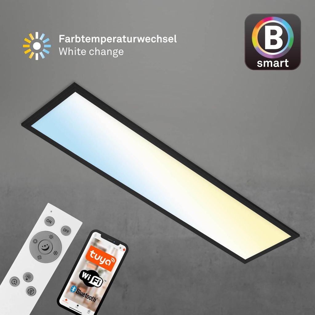 LED Panel CCT WiFi Schwenkbar App 28 W schwarz Metall-Kunststoff Briloner 5