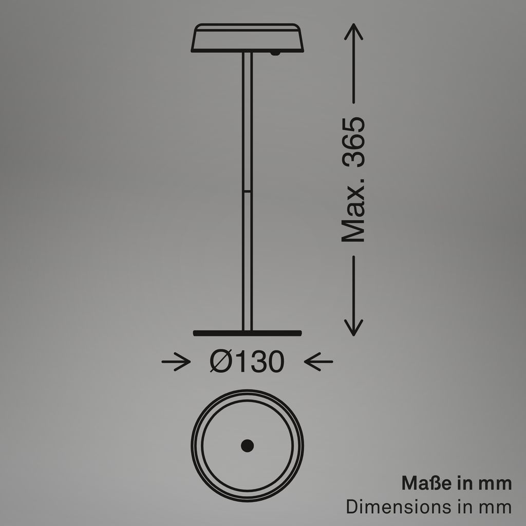 Pala Tischlampe 2er Set - 2,6W, 280lm, Kabellos, LED, Touch, Dimmbar, Anthrazit