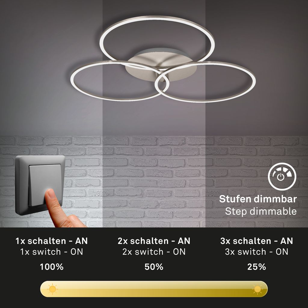 LED Frame 71,7 cm 40W 4400lm matt-nickel