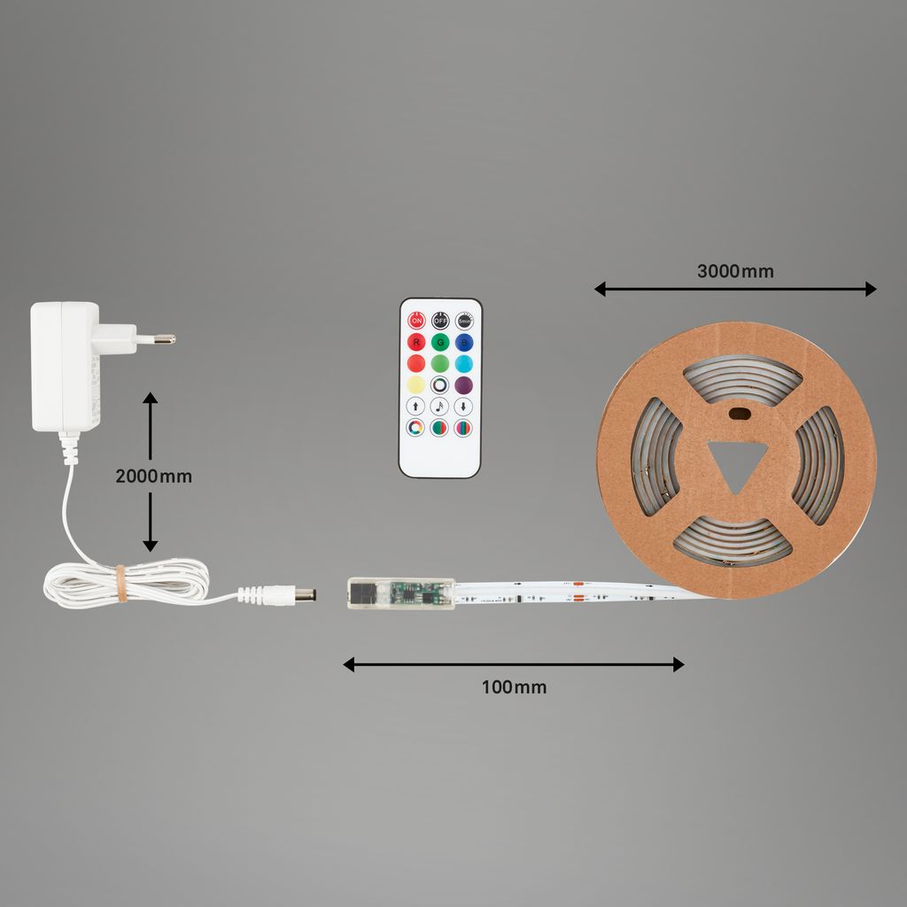 COB LED Stripe 3m RGB Leiste Lichtband Fernbedienung Selbstklebend Kürzbar Deko 9