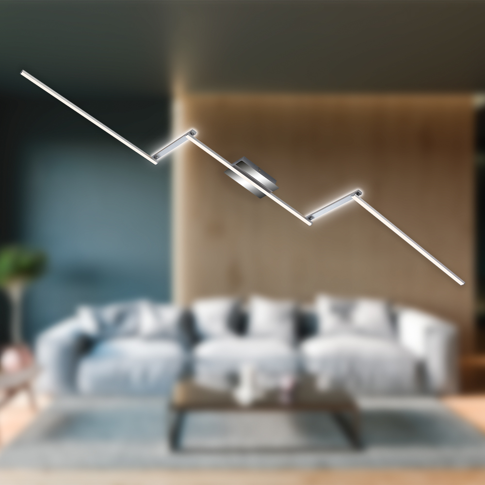 BRILONER STAFF LED Deckenleuchte. Schwenkbar. Warmweißes Licht. indirektes Licht. silberfarbig. 227.2 x 12 x 5 cm 2