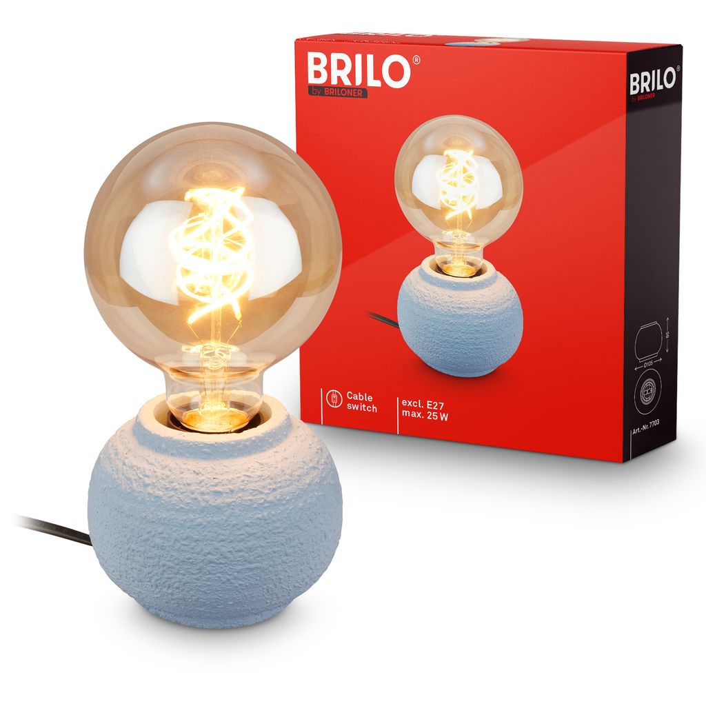 Amba Tischlampe - mit Schalter, Keramikfuß, E27 Fassung, Grau